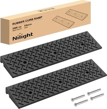 Nilight 2" Rise Curb Ramps Heavy Duty Rubber Driveway Threshold Shed Ramp