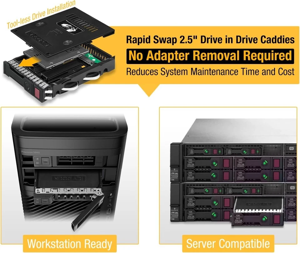 ICY Dock MB882SP-1S-2B / SATA HDD 2.5" to 3.5" Converter Enclosure Case - NEW - Image 3 of 4