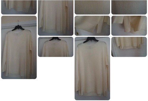 Westbound NWT XL Ivory Soft Wool Blend Front with Sheer Fabric Back FAB Sweater - Picture 5 of 6