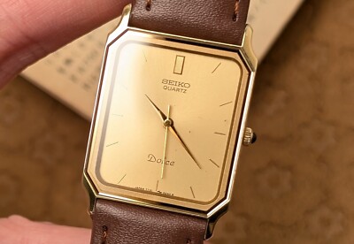 【希少】セイコー　ドルチェ　クォーツ　タンク　7731-5210 SEIKO Dolce 7731-5210 Gold Quartz Tank Men's Watch Vintage 24mm | eBay
