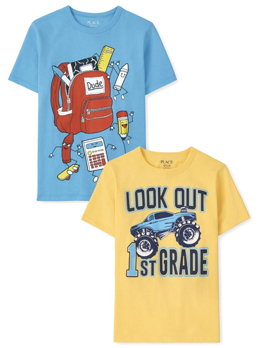 The Children's Place Boys School 1st Grade T-Shirts 2 Pack Size L (10/12)