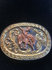 End of the Trail American Cowboy On Horse Award Copper Brass Belt Buckle 3.5x2.5