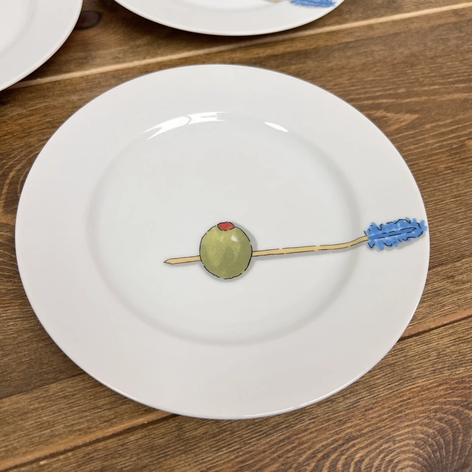 Juego de 7 platos de aperitivo de caja y barril 61/2" de Nancy porcelana verde Foto 3 de 4