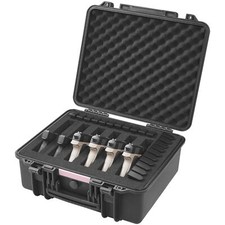 Hard Pistol Cases with Pre-cut PU Foam Lockable Pistol Case for 6 Pistol