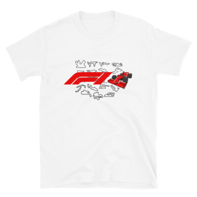 Formula 1 Racing with Tracks Background Short-Sleeve Unisex T-Shirt
