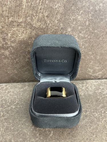 Black Onyx Signet Men's Ring 18K Size 
