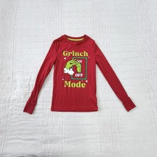 Dr. Seuss The Grinch Pajama Top Kids 8 Red Grinch Mode Long Sleeve Shirt