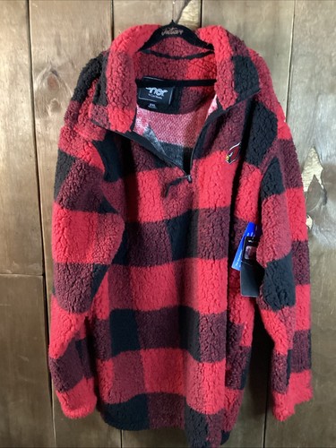 Women's G-III 4Her by Carl Banks Cardinals Sherpa Plaid Quarter Zip 2XL XXL - 第 1/3 張圖片