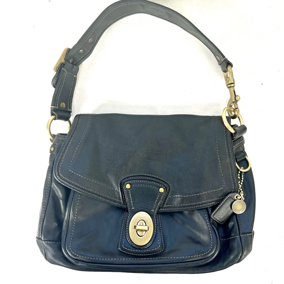 Bolso Coach Y2K 65 Aniversario Legacy Slim Ali Hobo Cuero Negro TurnLock 10327 Foto 4 de 4