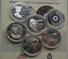 BATTLE OF BRITAIN RAF 75th ANNIVERSARY Silver-plated Proof medallions : See Menu