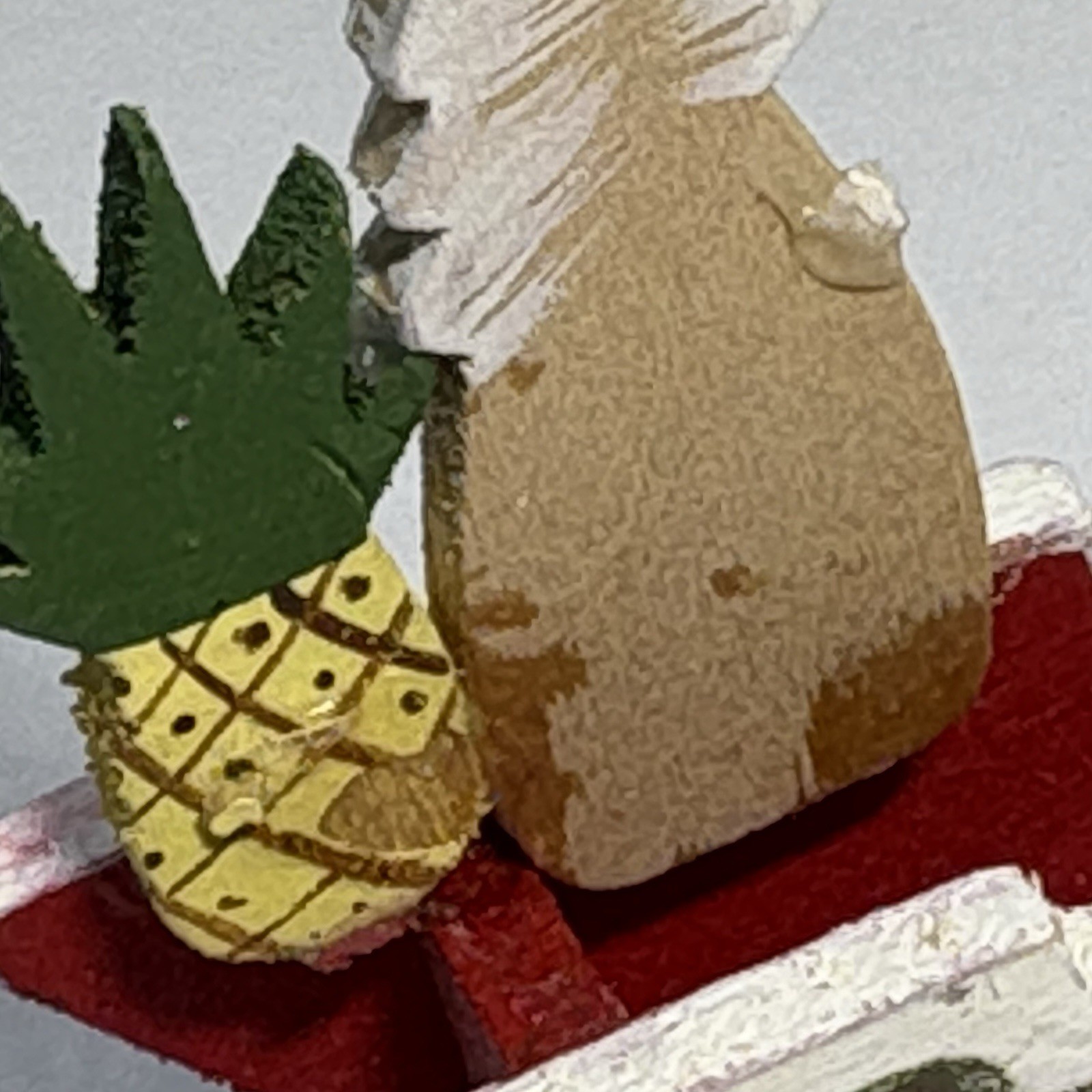 VTG Emgee Hawaii Ornament Lost in Paradise Santa Sleigh Reindeer Wood TLC *AS IS