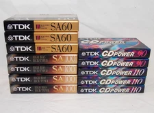 Mixed Lot of 12 TDK High Bias Cassette Tapes SA-60 SA-100 CD Power 90 110