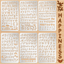 6 Pcs Mixed Metal Stencil Wood Stencil Templates Stencils for Journaling Burning