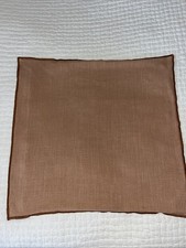 2 Crate Barrel Merrow Stitch Organic Cotton Desert Orange Pillow Covers 23x23