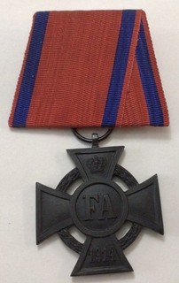 German Friedrich August Cross 2nd Class; W/blue&red Ribbon; WWI