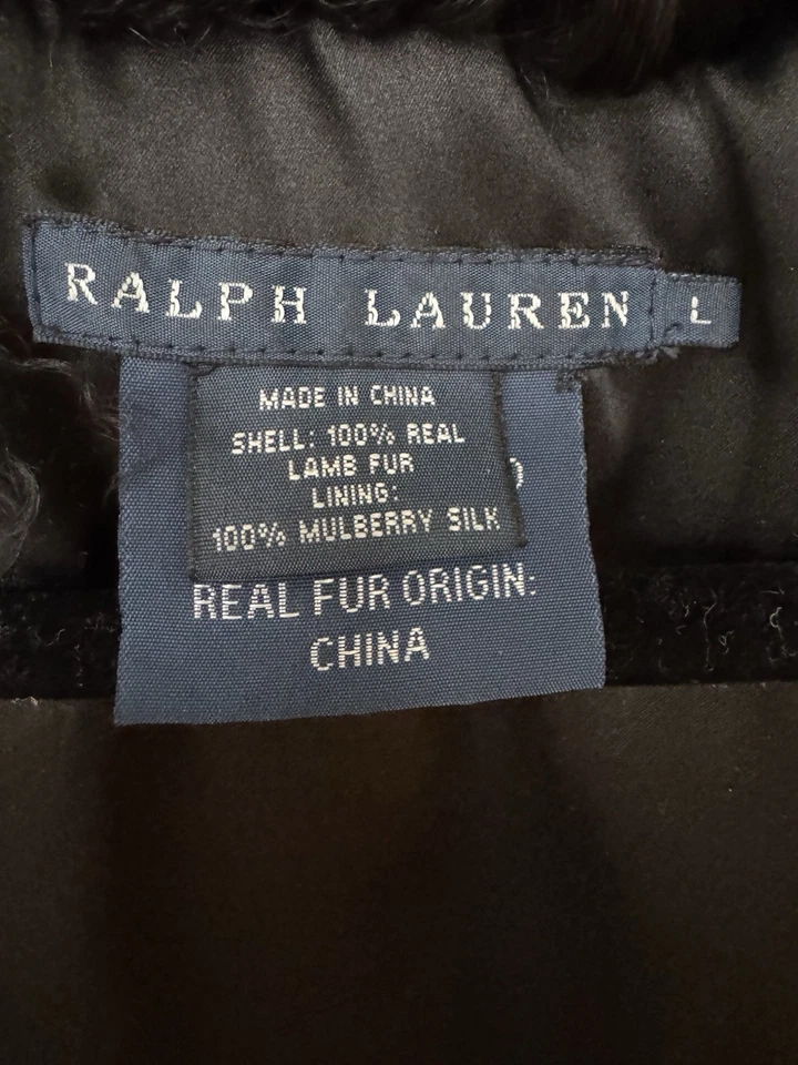 Chaleco Ralph Lauren Cordero Negro Talla Grande Foto 2 de 3