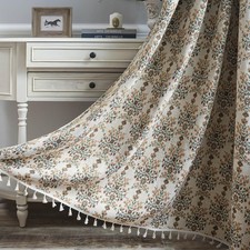 BHUSB Farmhouse Curtains for Living Room 84 Inch Length,Boho Floral Cotton Li...
