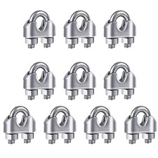 Heavy-Duty 10 Pack M6 Stainless Steel Wire Rope Clips - Rust-Proof & Reliable