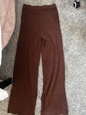 Princess Polly Knit Flare Pants Size Small/Medium Rusty Brown Red Color