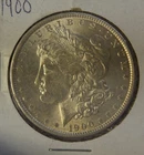 1900 P Morgan Silver Dollar. Estimated  Almost Uncirculated 58. Die Cracks A0452