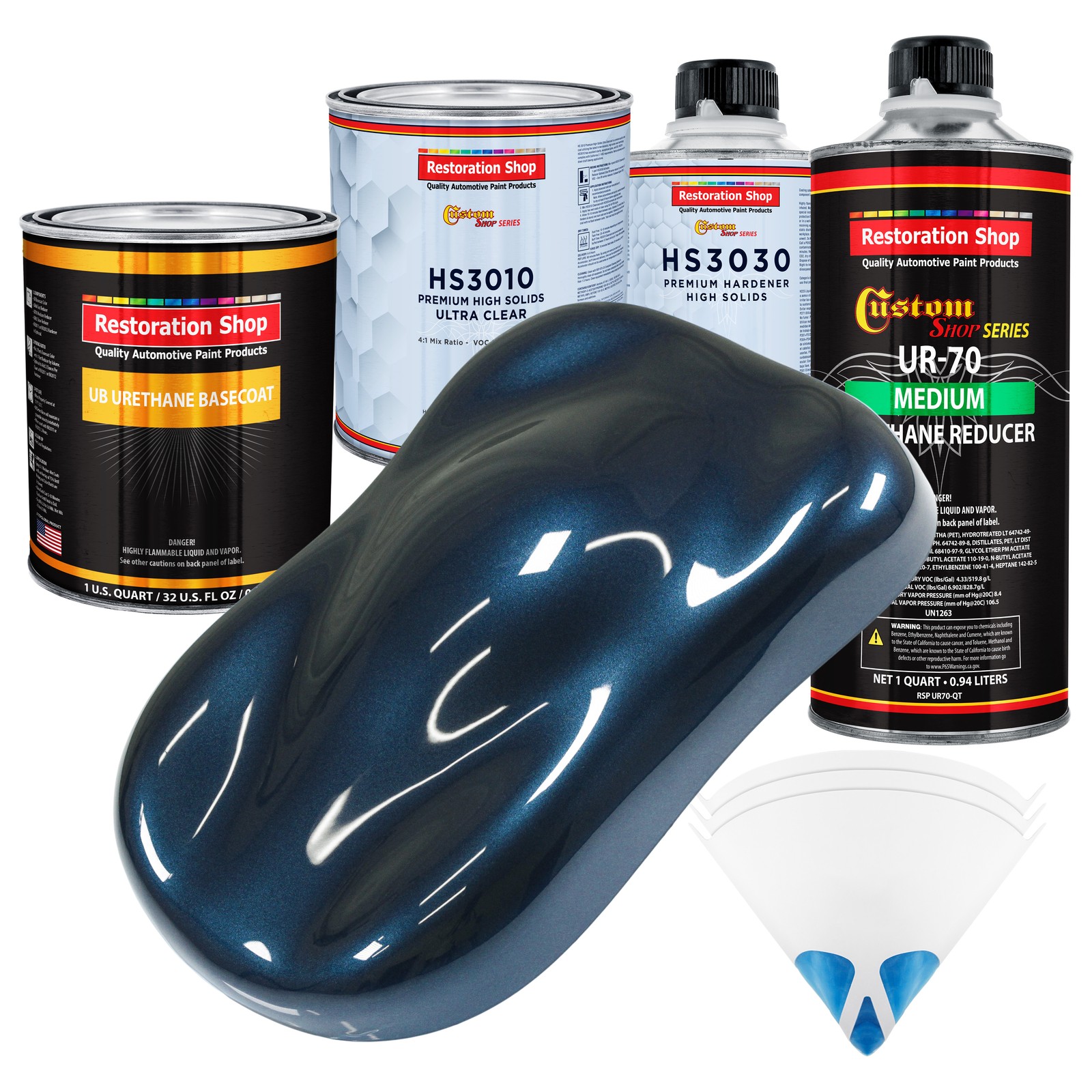 Moonlight Drive Blue Metallic Premium Quart Urethane Basecoat Clearcoat Auto Paint