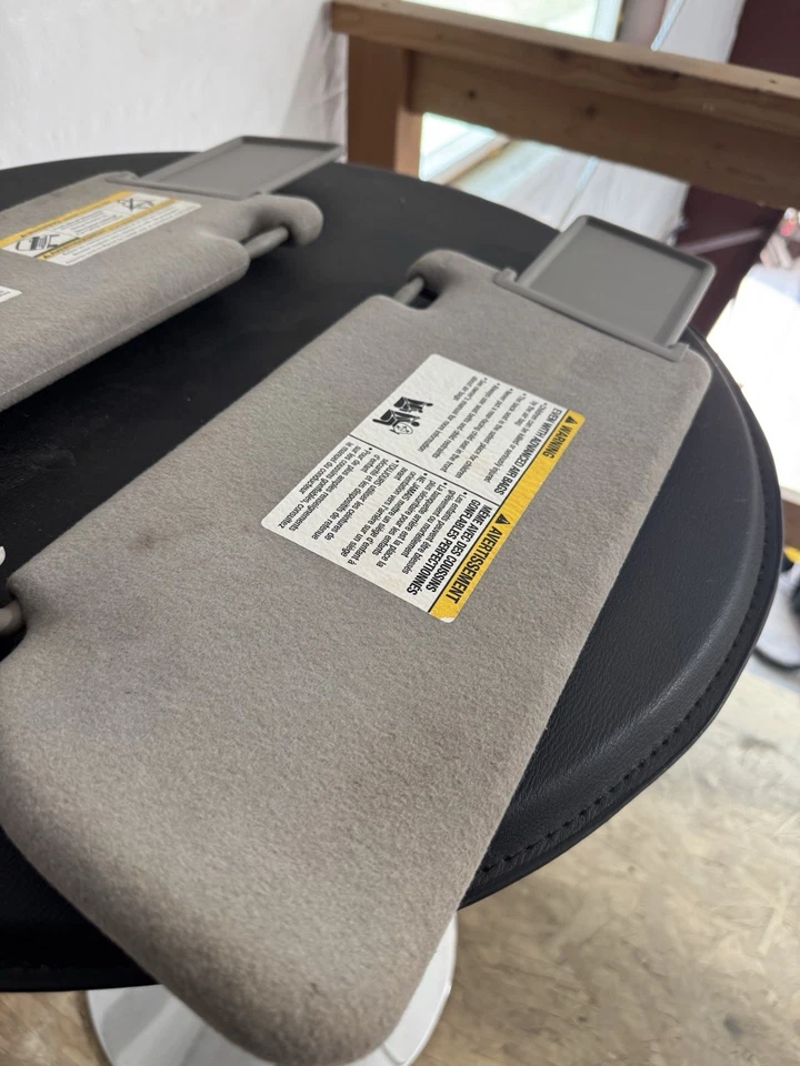 2005–2012 Nissan Frontier Xtera Sun Visors Pair Left & Right w/ Mirror Gray OEM - Image 2 of 4