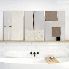 3pcs Art Set - Minimalist Geometric Wall Decor Metal Print Ready to Hang Art