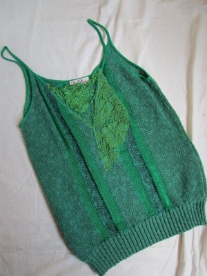 Emilio Pucci lace knit top green size L