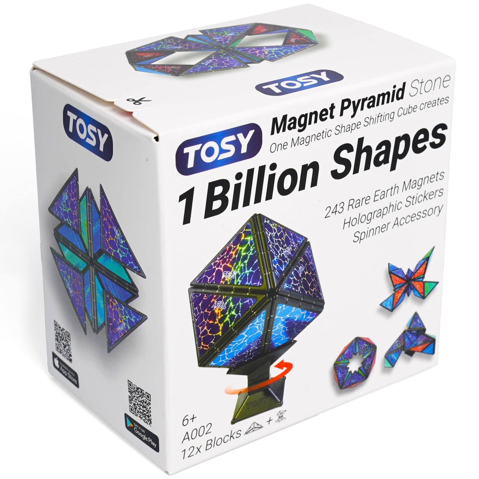 TOSY Magnet Pyramid Stone 1 Cube Transforms into 1 Billion Shapes (Bunny Egg