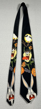 Vintage 1995 Looney Tunes Halloween Novelty Tie Trick or Treat Taz Bugs Bunny