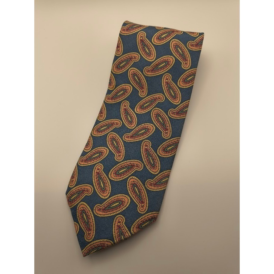 Abercrombie & Fitch Men's Necktie Blue Paisley Classic Business Casual