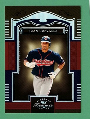 2005 DONRUSS TIMELESS TREASURES JUAN GONZALEZ SILVER FOIL PARALLEL 12/50 INDIANS