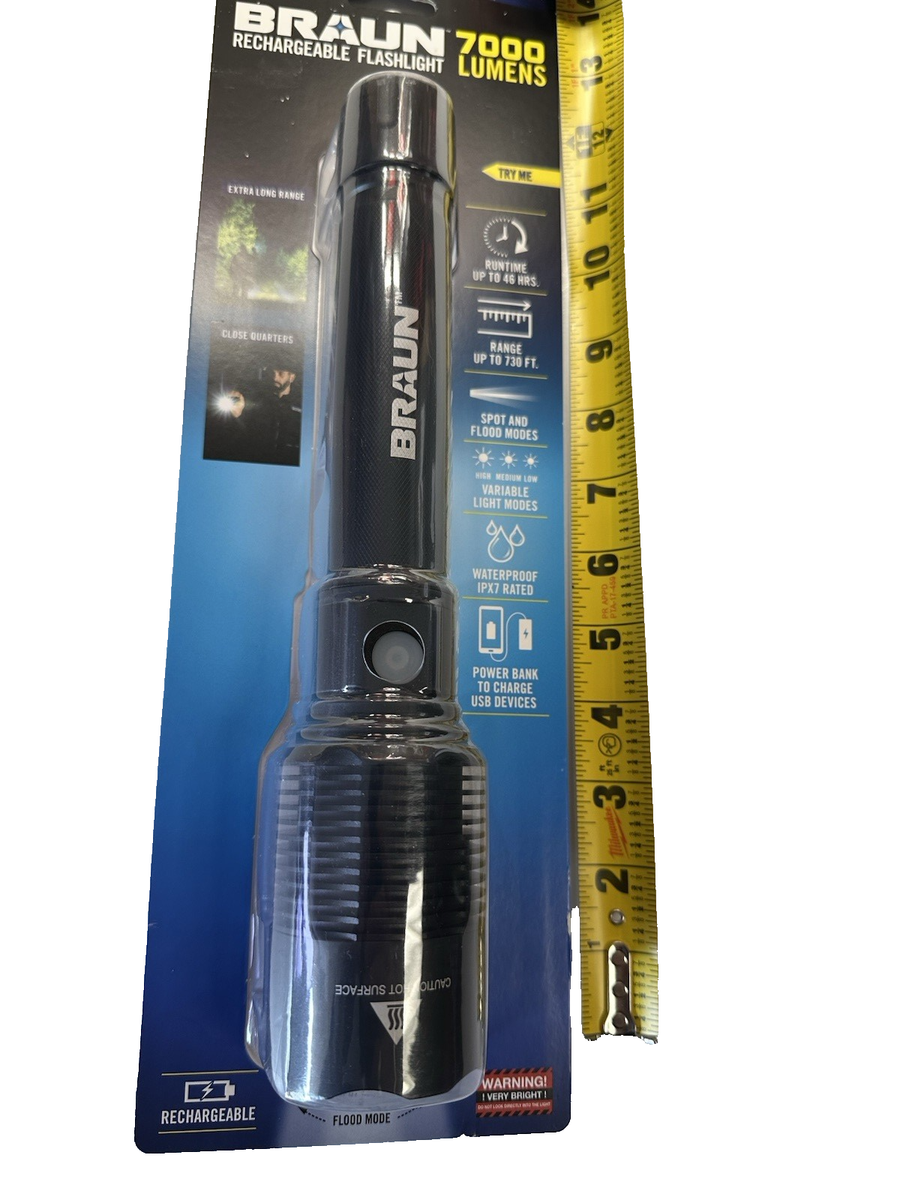 その他 FaB Luminaris BRAUN 7000 Lumen Rechargeable Waterproof LED Flashlight with