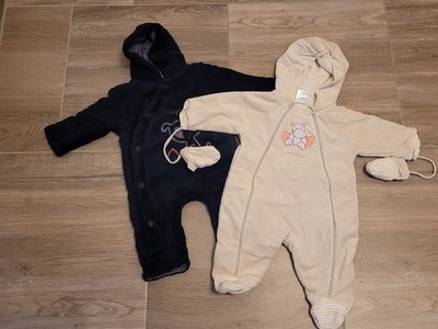 2 Baby Winteroveralls Berti und Baby Club Gr. 62 62/68 mit Kapuze
