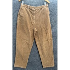 LL Bean Corduroy Pants Womens 16 Reg Tan Original Fit Elastic Back 229665