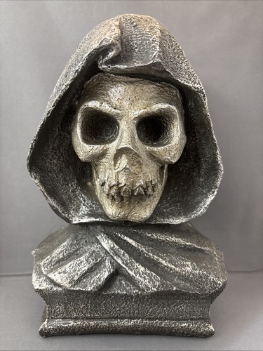 Halloween Grim Reaper Skull Goth Scary Decorative Party 10.5” Bust Haunted House