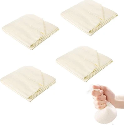 OBYJCA 4 Pcs 50 * 50 Cm Cheese Cloths for Straining, Muslin Cooking,...