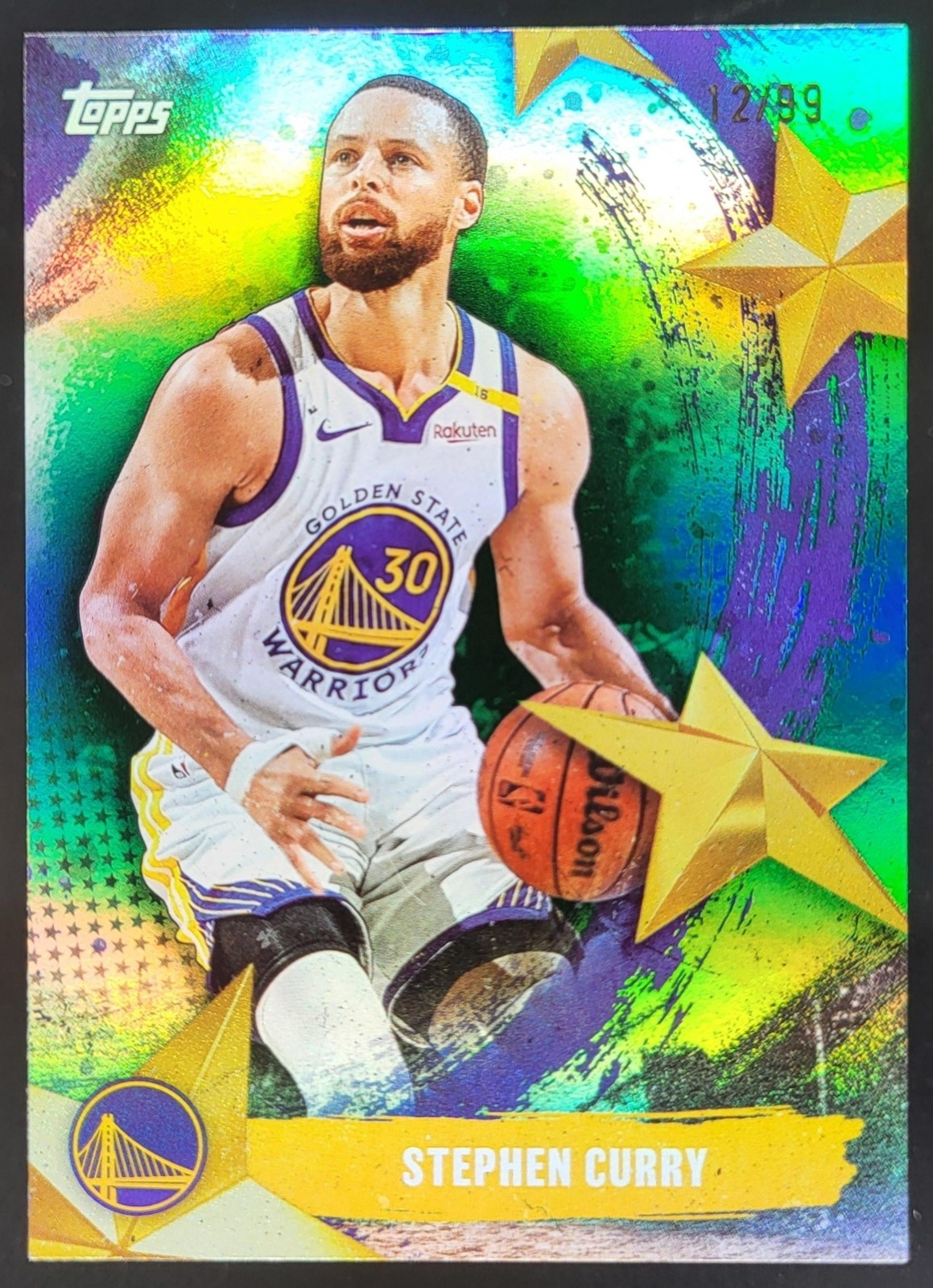 2025-26 Topps Stephen Curry Stars of the NBA Green Rainbow /99 Warriors MS7