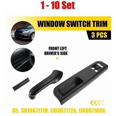 LH Window Switch Bezel Panel&Door Pull Handle Trim Cover For VW Golf MK4 1-10Set