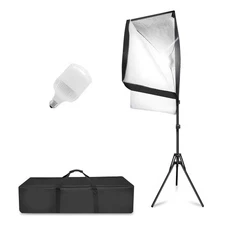 Julius Studio 250W Equivalent Softbox LED Lighting Kit with E27 Socket Contin...