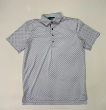 Greyson Men Small Performance Polo Shirt Golf Wolf Logo Print Active Lightweight