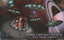 Pegasus 9102 ALPHA CENTAURI UFO Space Ships W/ Aliens plastic model kit 1/32
