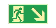 MOEDEL Rettungszeichen BGV A8 L297xB148 mm Rettungsweg rechts abwärts Kunststoff