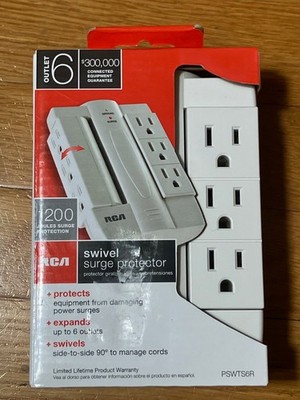 RCA 6 Outlet Swivel Surge Protector PSWTS6R