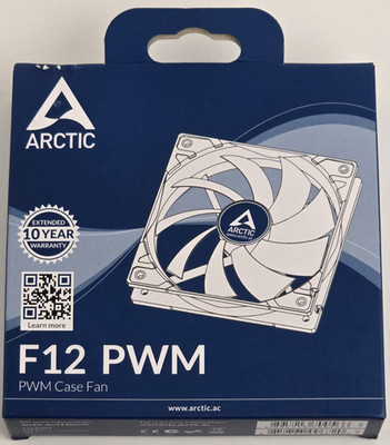 ARCTIC F12 PWM 120mm PC Gehäuselüfter 4-Pin leise Kühlung schwarz-weiß verpackt