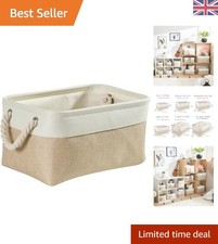 Breathable Light Khaki Storage Baskets with Soft Handles for Home & Baby Items