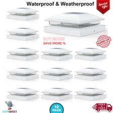 Solar Post Cap Lights 12 Pack 2-Modes Bright 5X5 Vinyl Fence Post Caps Solar Lig