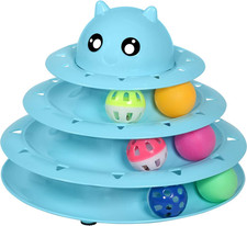UPSKY Cat Toy Roller 3-Level Turntable Cat Toys Balls with Six Colorful Balls In