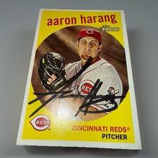 Aaron Harang 2008 Topps Heritage Baseball #272 On Card Auto Cincinnati Reds NM