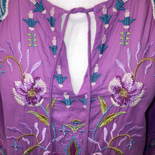 Camicetta Johnny Was Workshop Gabriella Pintuck viola W16823 boho chic media - Foto 12 di 12